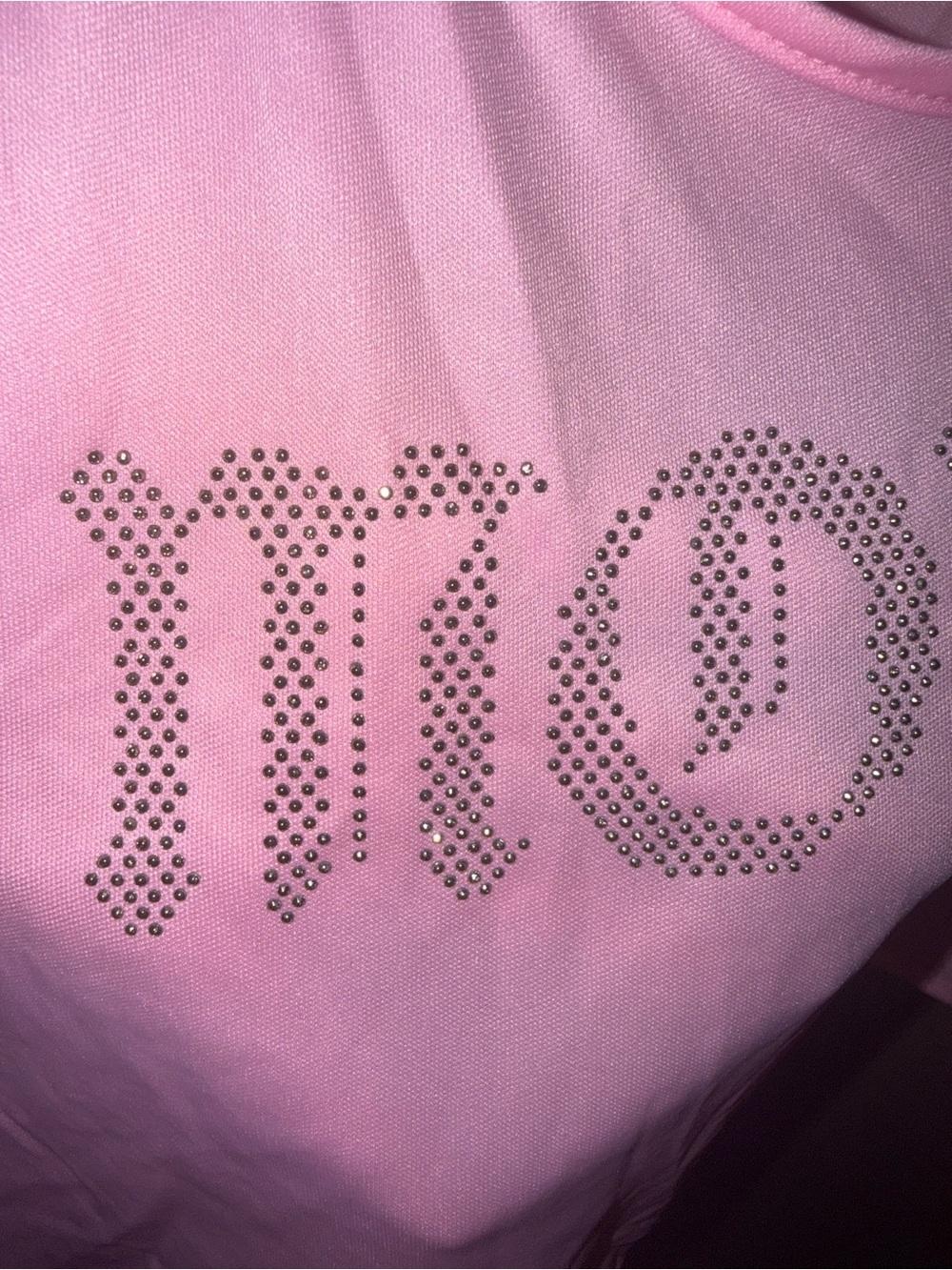 Pink Rhinestone 'MONEY' Crop Tank - Picture 5 of 5